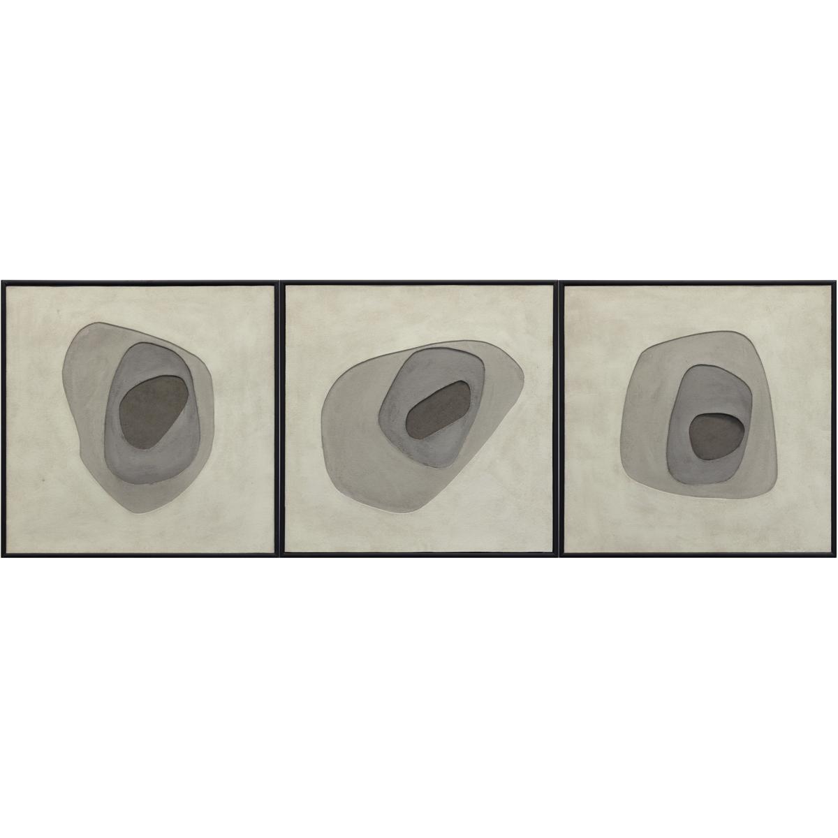 SUNPAN A0402 Zen Garden 30 X 30 inch Hand Painted Art, Set Of 3